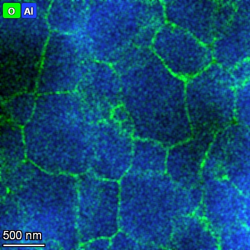 EDX map of Al, O elements
